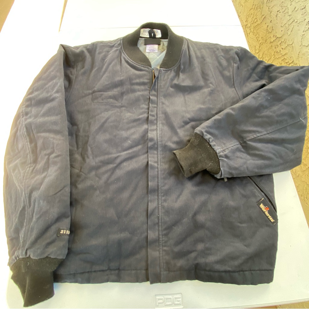 Workrite Jacket Mens Navy Bomber Workwear Fr Full Zip 1x Xl Fire Resistant